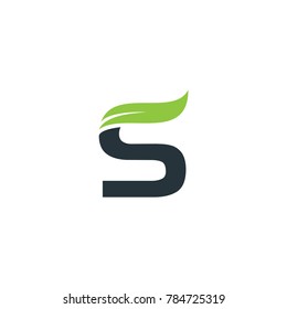 S Logo With Leaf Element