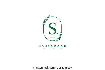 S logo leaf for identity. nature template vector illustration for your brand.