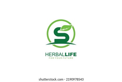 S logo leaf for identity. nature template vector illustration for your brand.