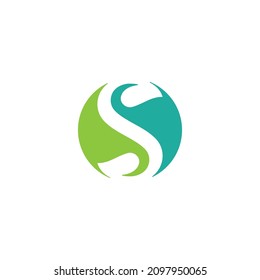 s logo. leaf logo. nature logo. modern logo