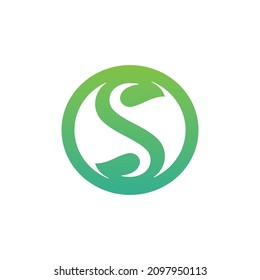 s logo. leaf logo. nature logo. modern logo