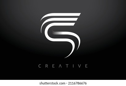 S Logo Letter Icon monogram. s Letter Design with White Line monogram and minimalist Modern Creative Look Vector Illustration.