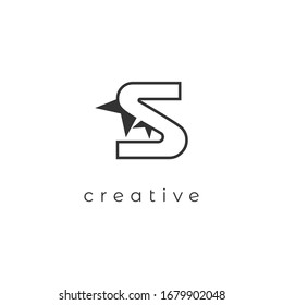 S Logo. S Letter Icon outline Design Vector Illustration isolated on white background