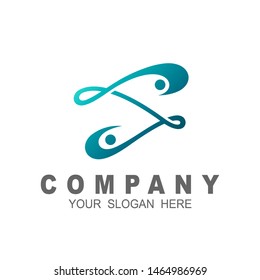S logo, Logo letter s with line and human design template
