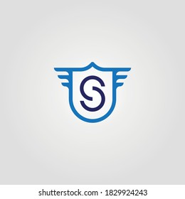 S logo letter typography shield