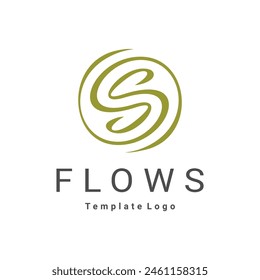 S logo line flows logo template