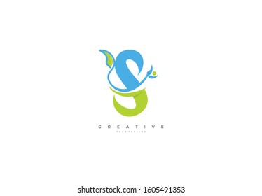 S Logo Linked Swoosh Modern Clean Environment Vector
