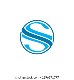 S logo luxury style geometric circle