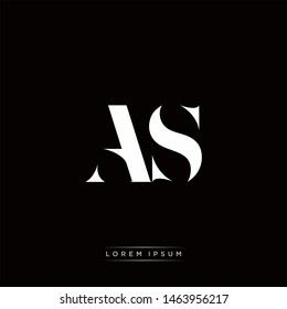 AS A S  Logo Monogram with Black and White Colors