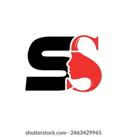 S logo monogram mockup, isometric geometric shape linked letters SSS emblem 