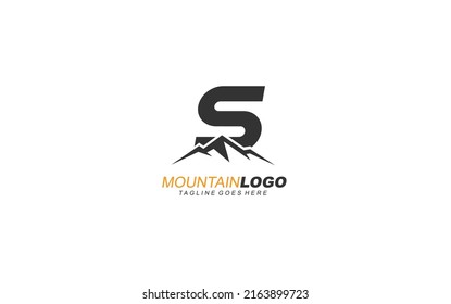 S logo mountain for identity. letter template vector illustration for your brand.