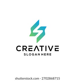 s logo negative space vector icon illustration