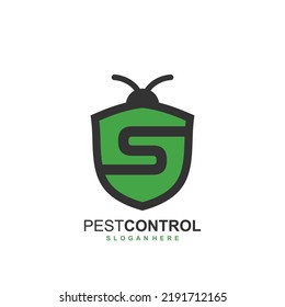 Logo de S con el concepto de protección contra plagas