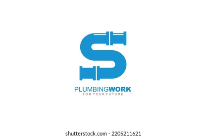 S logo plumbing for identity. letter template vector illustration for your brand.