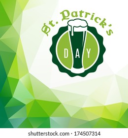 s logo saint patrick's day over green triangle modern background vector illustration template poster s logo laughing classic holiday earth ritual star formal hilarious spring vacation natural american