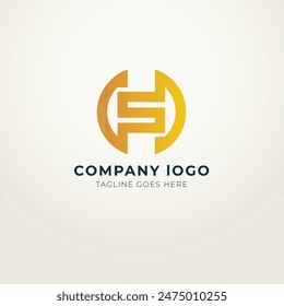 S logo set flat design template collection