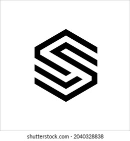 logotipo en forma de hexágono sobre fondo blanco