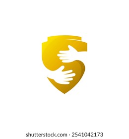 Logotipo S, ícone de escudo parecido com um abraço, logotipos de segurança