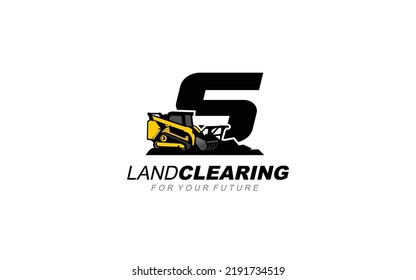 S logo skid steer for construction company. Heavy equipment template vector illustration for your brand.