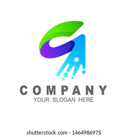 S logo with swoosh design vector