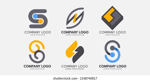 Diseño de logotipo plano de la plantilla de logotipo S