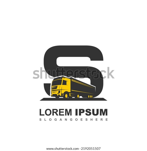 S logo with\
truck illustration for your\
brand