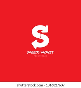 S logo vector illustration. Red background
