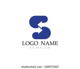 S logo vector line template fonts