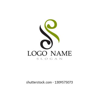S logo vector line template fonts
