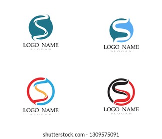 S logo vector line template fonts