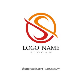 S logo vector line template fonts
