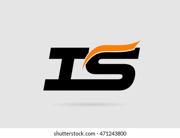 i and S logo vector. logotype template
