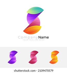 S logo vector. modern logo with letter S design colorful. 3d