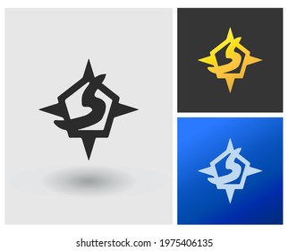 S logo vector navigation company logo luxury clean template