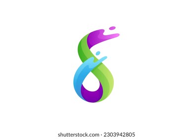 S logo with water splash motion effect