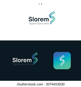 S Logo.S Letter Icon Design Vector Illustration.Letter S Creative logo design