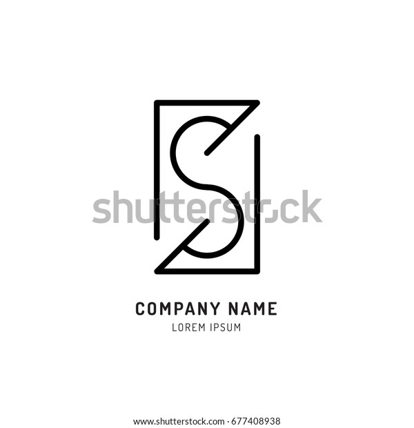 白い背景にsのロゴ Sの文字のアイコンアウトラインデザインベクターイラスト のベクター画像素材 ロイヤリティフリー