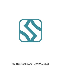 s logos square s symbol simple drawing design, graphic, minimalist.logo