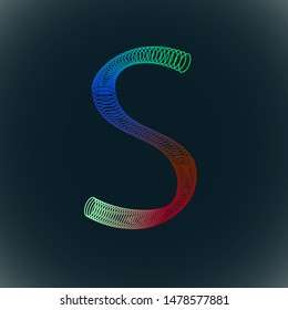 S logotype design concept, rainbow design color.