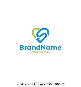 Vector de diseño del logotipo de amor de S