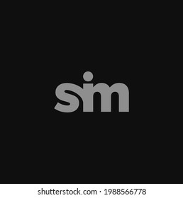 "S I M"   Company initial letters monogram vector. SiM company logo.