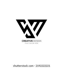 logotipo de monograma de marca de letra creativa S M