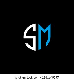 S M initial letter, modern logo design template vector 