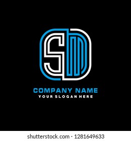 S M initial letter, modern logo design template vector 