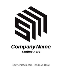 S and M letter creative logo design icon