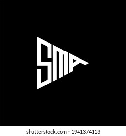 S M A letter logo vector design on black color background. SMA icon 