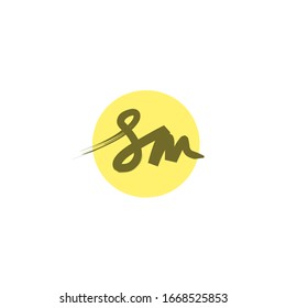 s m sm Beauty vector initial logo, handwriting logo of initial signature, template for any company or business