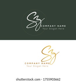 S M SM Initial letter handwriting and signature logo.	
