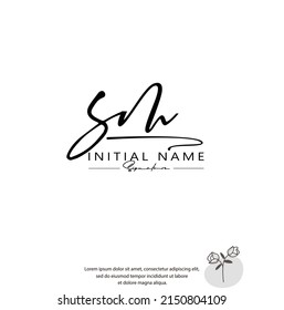 S M SM Initial letter handwriting and signature logo. Beauty vector initial logo .Fashion, boutique, floral and botanical	
