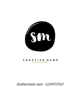 S M SM Initial logo template vector